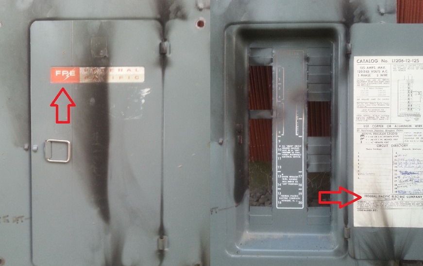Federal Pacific panel after a small fire